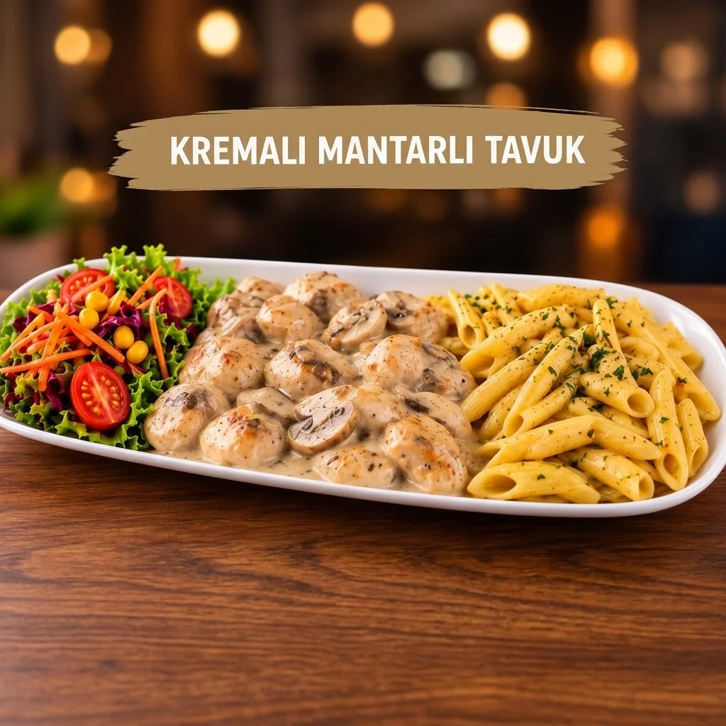 Krema Mantarlı 3'lü Tabak